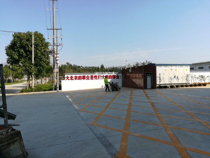 武鸣里建东盟经济开发区大北农饲料厂交通划线