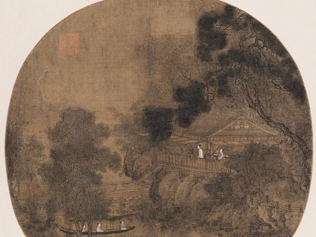 《莲塘泛舟图》宋 王诜_宋画大全_宋画数字博物馆