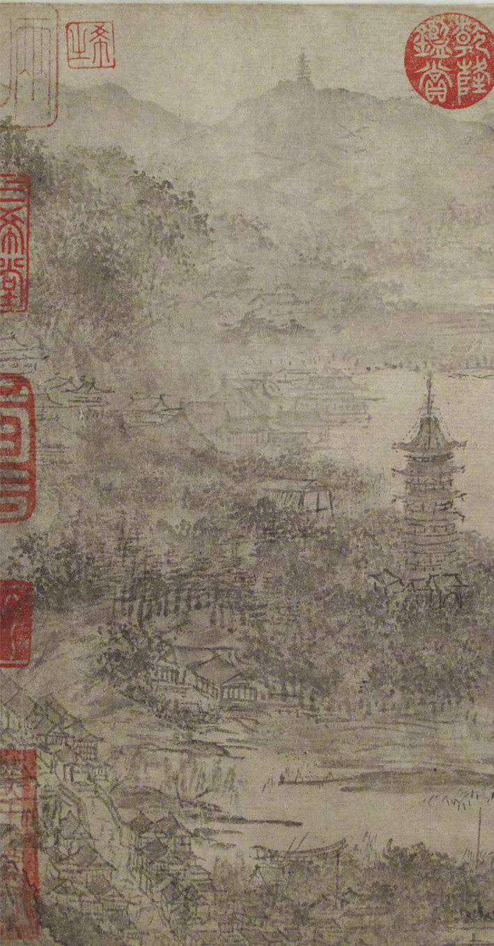 《西湖图卷》李嵩 宋代