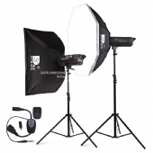 迪生影室闪光灯M-400W摄影灯套装 摄影棚柔光箱摄影器材人像拍摄