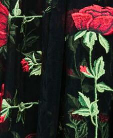 巧之韻重工網紗刺繡布料 黑色米色玫瑰刺繡布料 蕾絲高端平裁旗袍布料