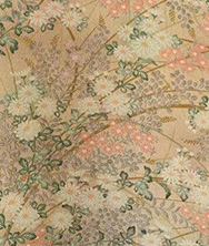 日本正絹面料布料 型染 秋草.花卉紋樣.小紋